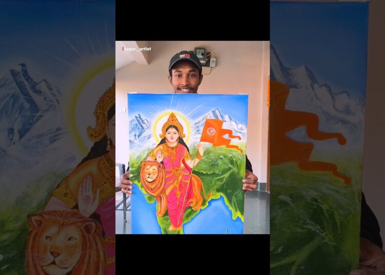 Bharat Mata 🚩// Acrylic painting on canvas🎨 #trendingshorts #artist #art