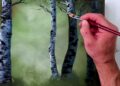 Peaceful Birch in Sunlight | Acrylic Landscape Art | Simple Techniques for Beginners