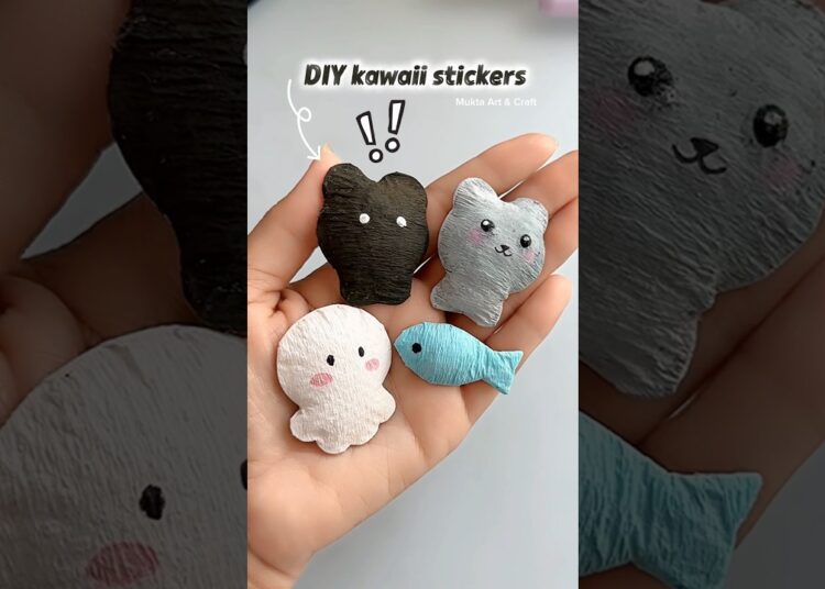 DIY kawaii stickers 😱✨#shorts #art #diy #muktaartandcraft #youtubeshorts