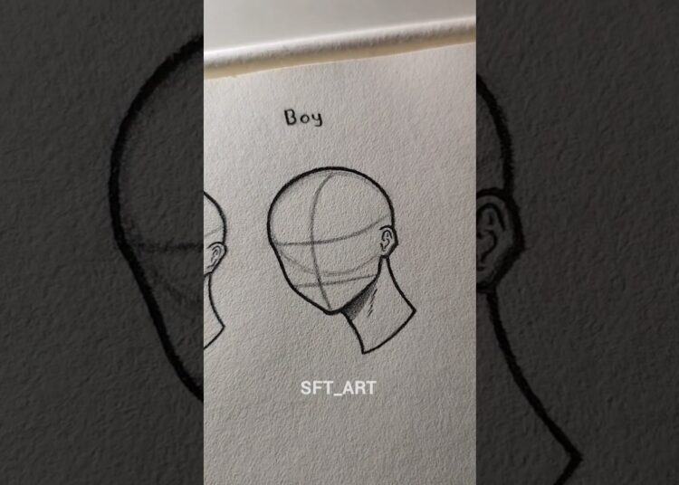 Drawing girl and boy head ✨ #drawing #tutorial #art #head #sketch #boy #girl #shorts