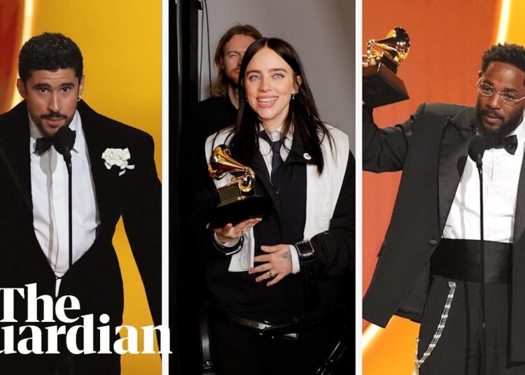 Grammy awards 2026: Bad Bunny and Kendrick Lamar win big as musicians take aim at ICE
