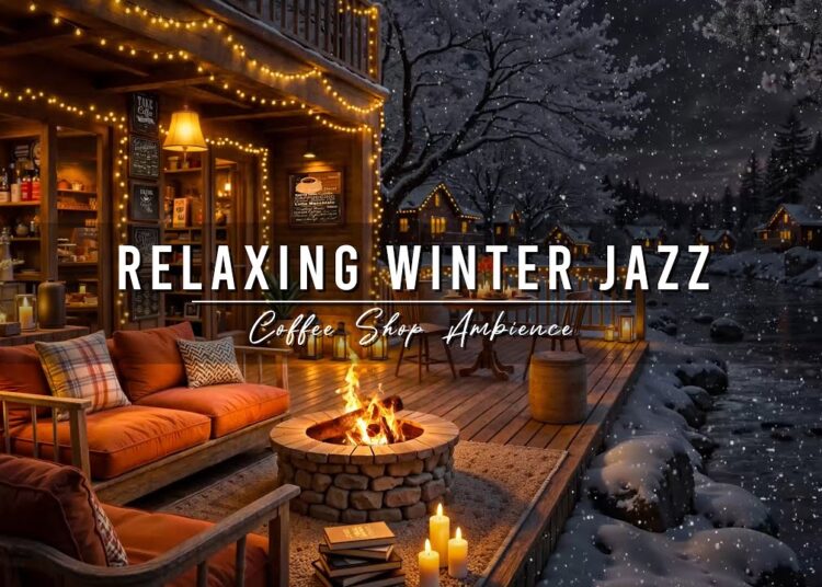 Relaxing Jazz Instrumental Music for Work, Study ⛄ Cozy Winter Porch Ambience with Smooth Jazz Music