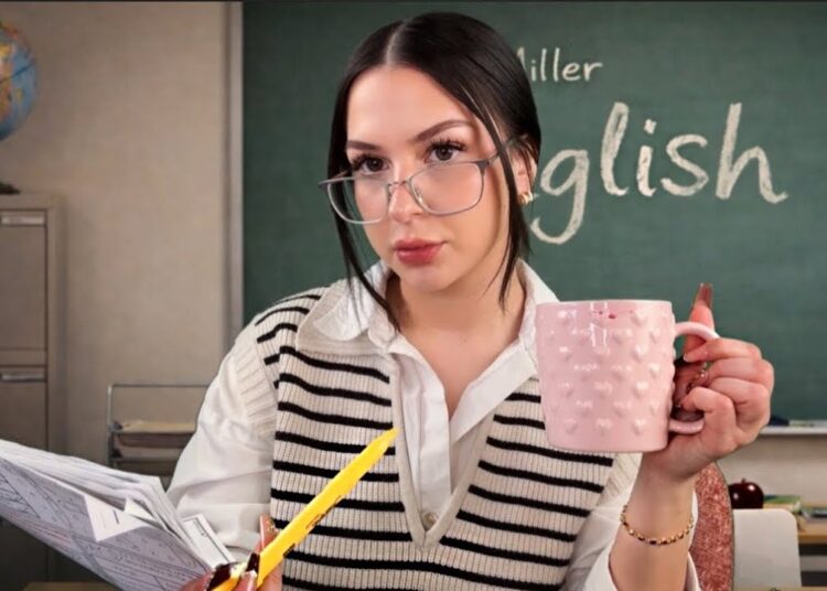 ASMR Teacher Grading Papers & Gossiping About School Drama 🙄 (she’s burned out)