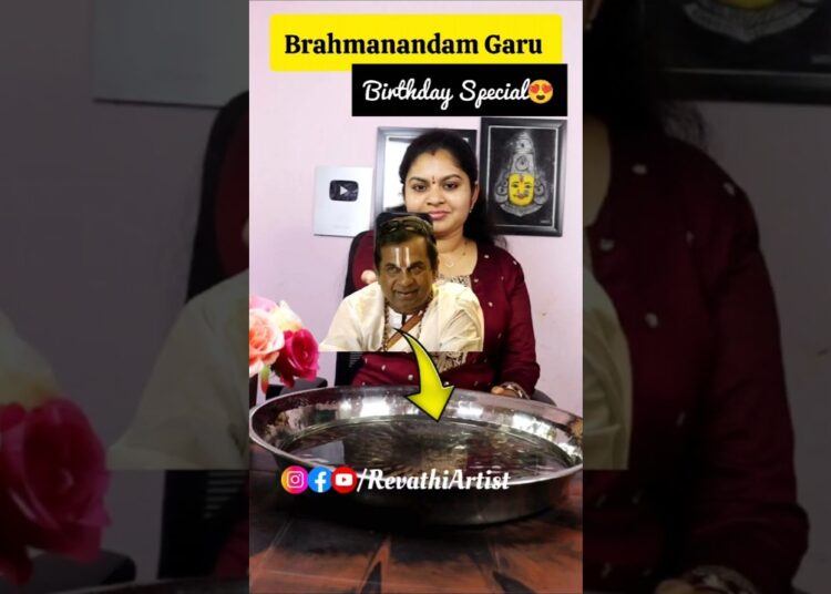 Full video link🔗👆🏻#floatingart #revathiartist #waterrangoli #brahmanandam #art #rangoliart #artist