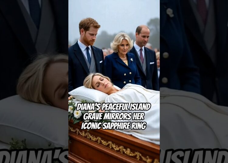 Diana’s Peaceful Island Grave Mirrors Her Iconic Sapphire Ring #royal #camilla #kate #diana #charles