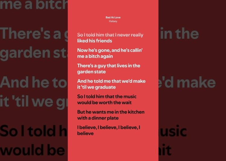Bad At Love – Halsey (Lyrics)
