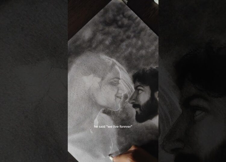 Realistic charcoal drawing 🤯…#charcoaldrawing #artist #drawing #heartbroken