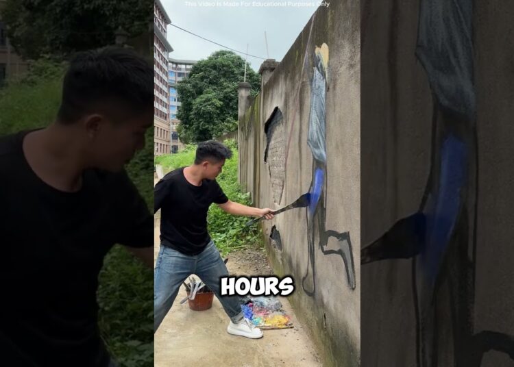 How One Artist Made a Wall Come Alive🤯 #short #how #art #artist #made #wall #alive #viral #facts