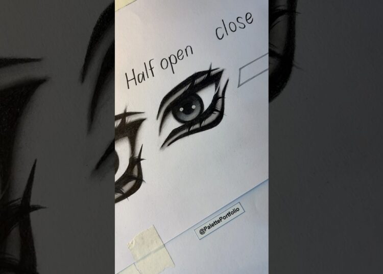 Eye drawing. (open, half open and close) #howtodraw #art #drawing #artist #shorts