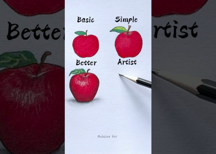How to draw an apple🤔😱 #shorts #craft #art #drawing #crafts #satisfying