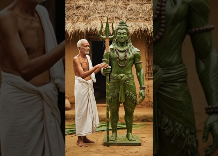 Grandpa Bholebaba From palm Leaves🍂 | Leave Bholebaba sculpture | #mahadev #grandpa #artist #statue
