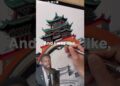 Artist shows off complex drawing technique with acrylic marker #artist #acrylicmarker #drawing