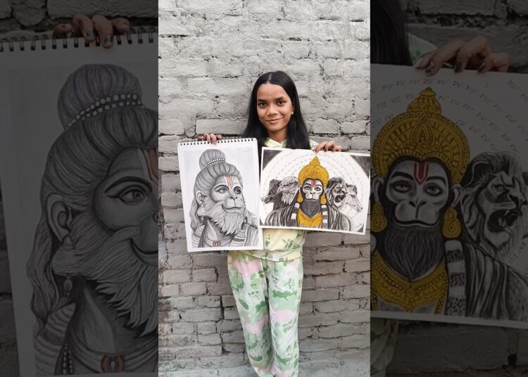 hanuman ji drawing @artistAmrita97 #hanuman #hanumanji #art #artist #sketch #drawing #clips