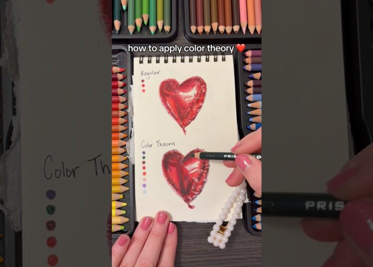 how to elevate art with color theory ❤️ #colortheory #arttutorial #drawing #coloredpencil