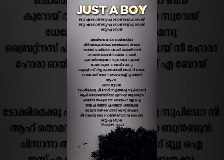 Just a boy song malayalam lyrics #malayalam #song #lyrics #justaboy #music #rap #hiphop #trending