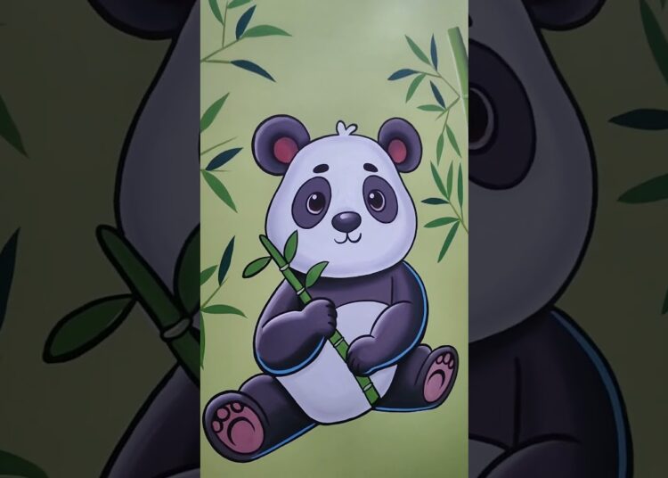 panda wall painting 🖌️🎨 #foryou #art #painting #drawing #design #artist
