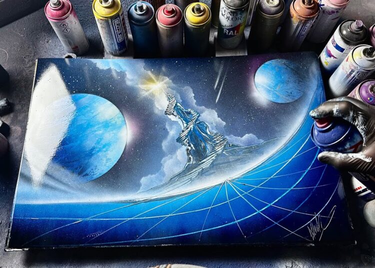 The Astral Crossing – SPRAY PAINT ART By Skech
