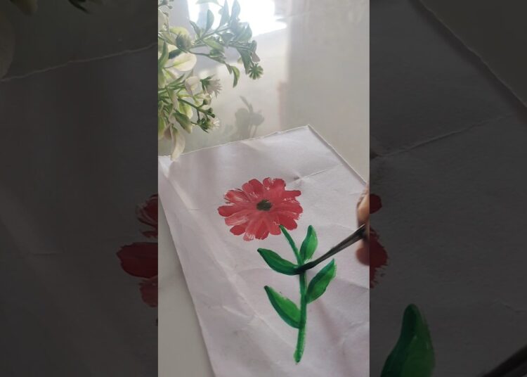 flower painting/easy flower painting #shorts #youtube shorts #trending #trendingshorts #art #artist