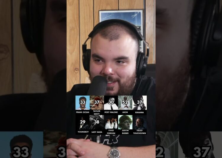 COMBINED Age Of These Artists 🤔 #FrankOcean #TaylorSwift #PostMalone #MusicQuiz #NFRPodcast