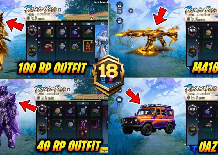 🔴 A18 ROYAL PASS 1 TO 100 RP REWARDS // A18 ROYAL PASS // 1 To 100 Rp [ PUBG & BGMI A18 ROYAL PASS ]