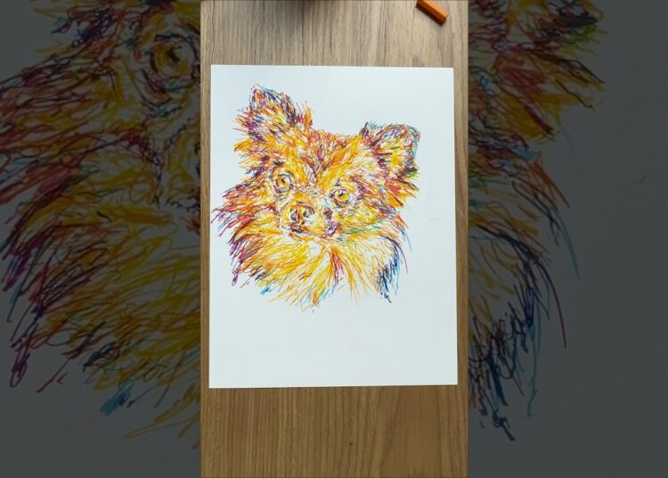 Chihuahua Art! #dogartists #dogartwork #dogart #dogdrawing #scribbleart #colorfulart #lineart