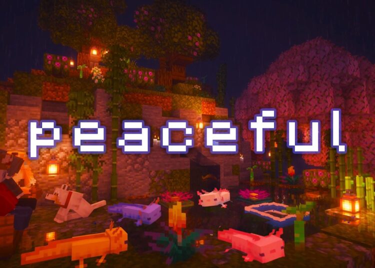 take a deep breath and relax… (minecraft music w/ soft water, rain)