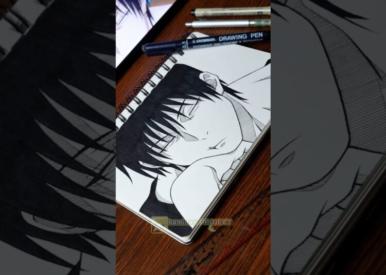Shading Art for Toji fushiguro from Jujutsu Kaisen ✏️ #shorts #drawing #anime