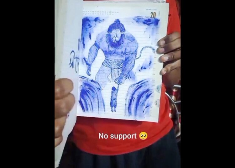 hanuman ji drawing🙏🙏#viral #art #hanumanart #trending #artist #shorts #video