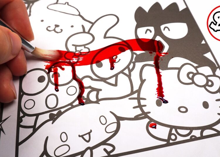 HORROR Artist Vs $3 HELLO KITTY Children’s Coloring Book ✍️