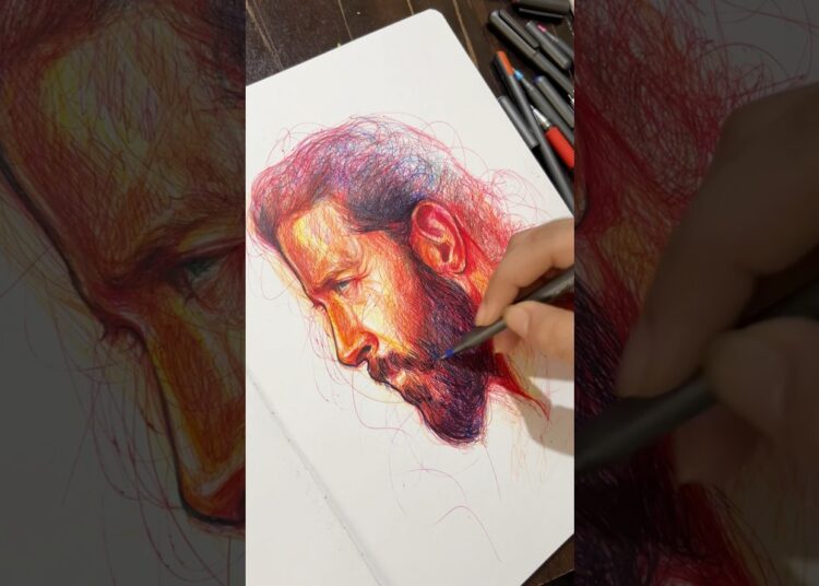 The art of scribbling ✍️.               #thebhimsenart #art #drawing #sketch #artist #hritikroshan