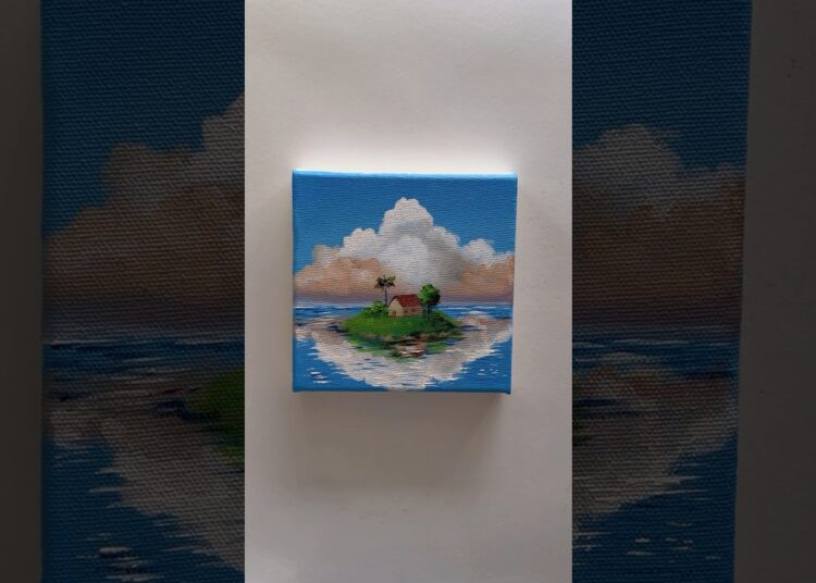 Cloudy ☁️ reflection #art #painting #drawing #artist #acrylicscenery