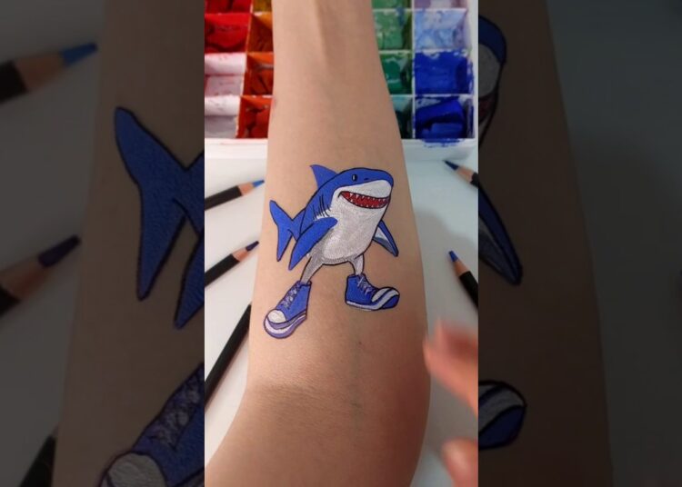 Dancing Shark with Sneakers 🦈👟 | Hand Drawing & Erase Art | Viral Meme Trend  Trallalero Trallala’s