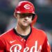 Aug 24, 2025; Phoenix, Arizona, USA; Cincinnati Reds outfielder Austin Hays against the Arizona Diamondbacks at Chase Field. Mandatory Credit: Mark J. Rebilas-Imagn Images