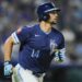 Sep 19, 2025; Kansas City, Missouri, USA; Kansas City Royals right fielder Jac Caglianone (14) rounds the bases after hitting a home run during the seventh inning against the Toronto Blue Jays at Kauffman Stadium. Mandatory Credit: Jay Biggerstaff-Imagn Images