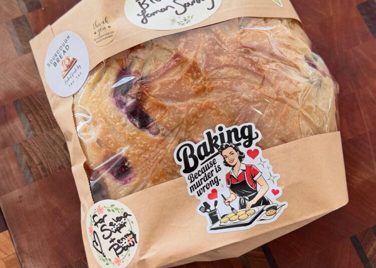 Taylor Swift's sourdough bread packaging for Selena Gomez