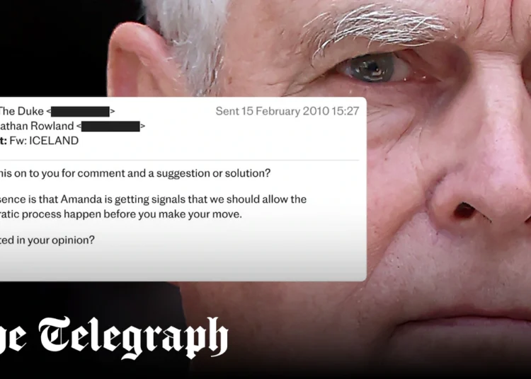 Andrew leaked confidential Treasury briefing to banker friend