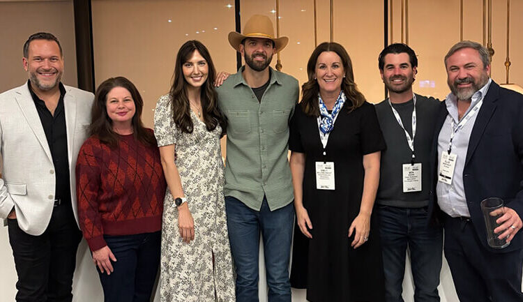 BMI singer/songwriters The Flinns were the featured entertainment at the Texas Restaurant Association (TRA) and the Texas Restaurant Foundation (TRF) Spring Board meeting reception held Sunday, February 22nd at C. Baldwin Hotel in Houston. Pictured during the event (l-r): TRA Chief Revenue Officer Joe Monastero, BMI’s Jessica Frost, BMI singer-songwriters Brittney and Max Flinn of The Flinns, TRA President & CEO Emily Williams Knight Ed.D, TRA Vice President of Strategic Initiatives Ben Knorr, and Incoming TRA Board Chair, National Restaurant Association Board Member & President & Chief Strategy Officer of El Arroyo Ellis Winstanley.