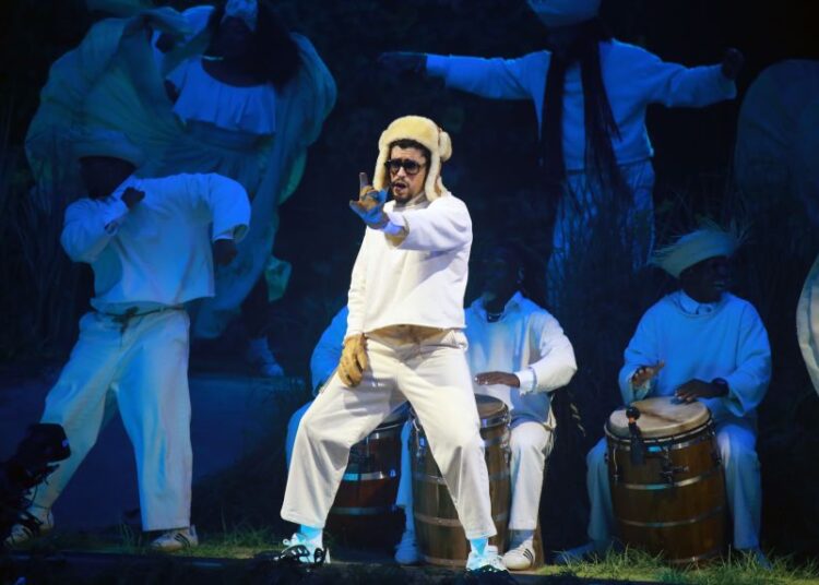 Bad Bunny performs live during