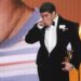 Bad Bunny accepts the award for album of the year for "Debí Tirar Más Fotos" during the 68th annual Grammy Awards on Sunday in Los Angeles. (AP Photo/Chris Pizzello)