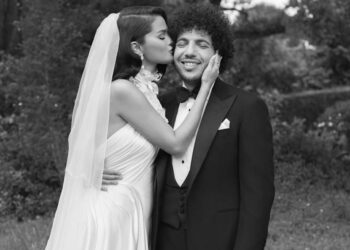 Selena Gomez kisses Benny Blanco on their wedding dayCredit: Courtesy of Selena Gomez's Instagram