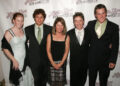 Katherine Short poses with her brothers Henry (second from left) and Oliver Short (right), and their parents Nancy Dolman Short (middle) and Martin Short in 2006.