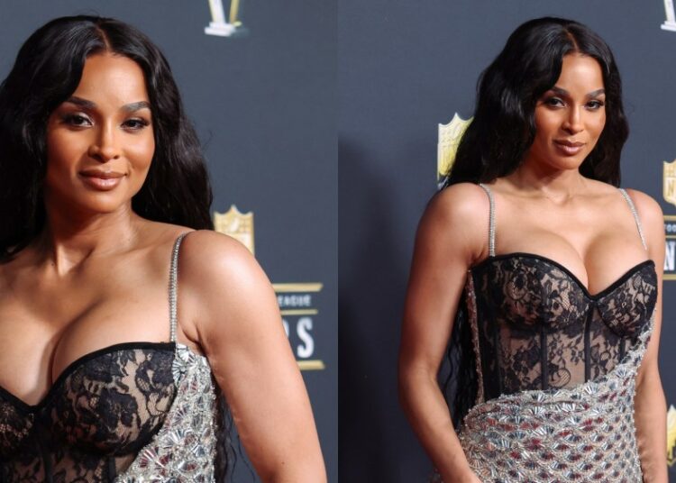 Ciara Brings Lingerie Inspiration to NFL Honors Red Carpet