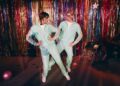 Taylor Swift and Domhnall Gleeson in the Opalite music video.