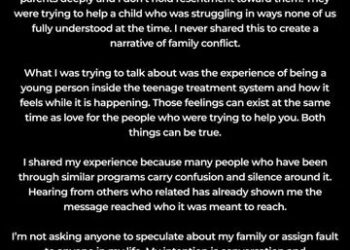Lexi Jones' text statement on InstagramCredit: Lexi Jones/Instagram