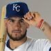 Feb 19, 2025; Surprise, AZ, USA; Kansas City Royals catcher Luca Tresh (89) poses for a photo during media day. Mandatory Credit: Jayne Kamin-Oncea-Imagn Images