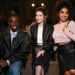Caleb McLaughlin, Emily Bader and Avantika Vandanapu at the Coach fashion show as part of RTW Fall 2026 held at Cipriani on February 11, 2026 in New York, New York.
