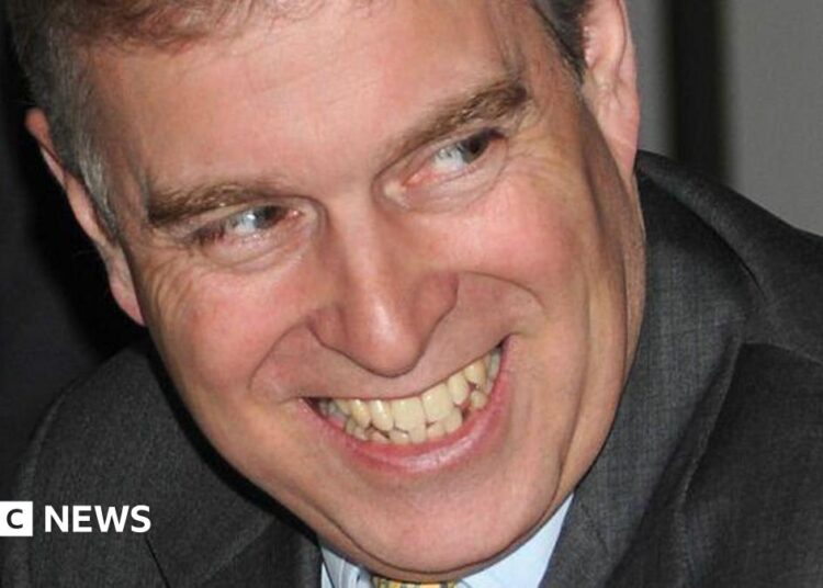 Prince Andrew in close up smiling in a photo from 2020