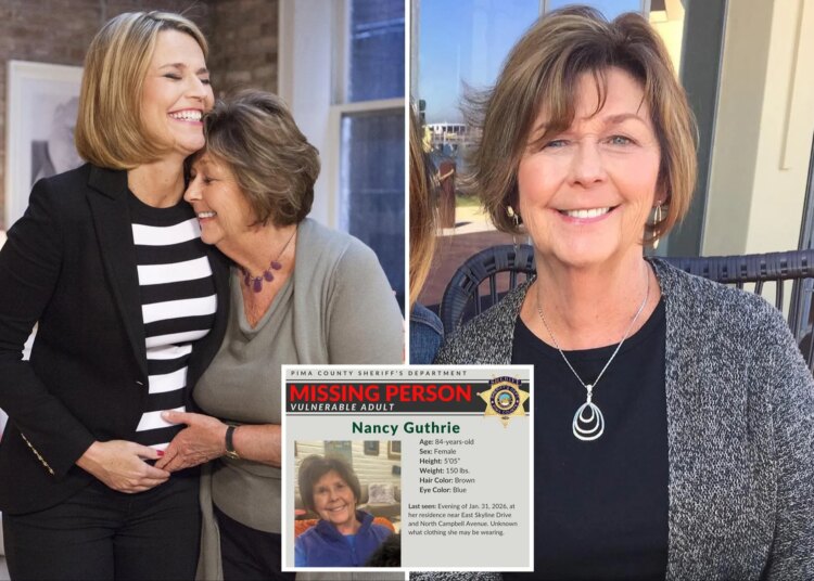 FBI briefed on mysterious disappearance of Savannah Guthrie's mom — as cops say she couldn't 'move around' easily