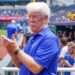 Jul 25, 2021; Kansas City, Missouri, USA; Kansas City Royals owners group principal owner John Sherman applauds during warm ups before the game against the Detroit Tigers at Kauffman Stadium. Mandatory Credit: Denny Medley-Imagn Images