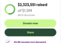 GoFundMe total as of 3:48pm ET on Feb. 13.